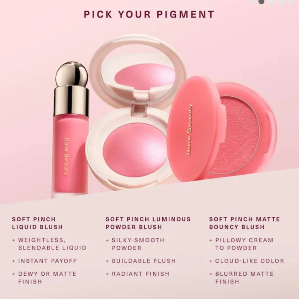 NEW Rare Beauty Soft Pinch Liquid Blush Dewy Finish in Happy Cool Pink Color
